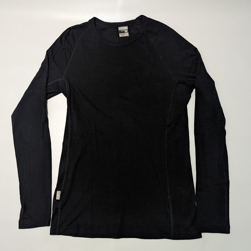 Men's Icebreaker L Black Long Sleeve Bodyfit Basics Shirt